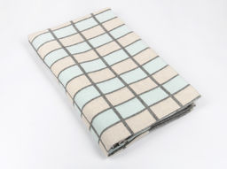 Одеяло байковое 80% 140*205 клетка цв. бежево-серо-голубая (Россия ВВТ)