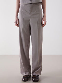 Standart Fit Ekose Kad?n Pantolon