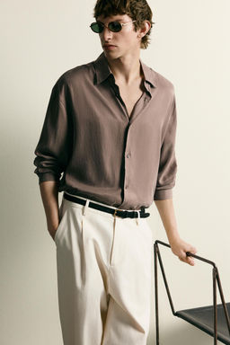 CAMISA FLUIDA RELAXED FIT / Gris topo - Zara фото 5