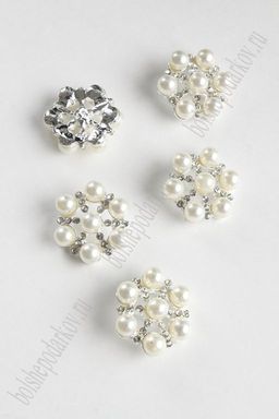 Кабошон-пуговица флоризель металл "Цветок" NK-155 (5 шт) SF-2070