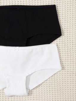 К 1964-2уп/белый,черный набор трусы для дев