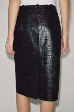 FALDA COCO PIEL ZW COLLECTION LIMITED EDITION / Negro - Zara фото 5