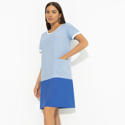 Платье с накладными карманами, Утонченность с характером (голубое)