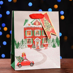 Пакет подарочный На праздник , люкс 18 х 22,3 х 10 см