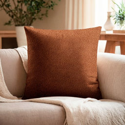 Наволочка декоративная Этель Boucle 43х43см, цвет коричневый, полиэстер  фото 5