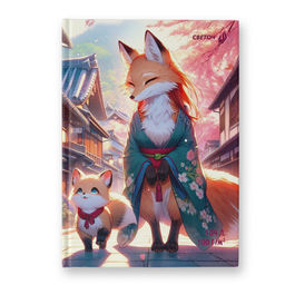 Светоч А239 Артбук (Скетчбук), мат.ламинация + выбор. лак., блок белый, 7Бц, A5 100 г/м2 сшивка 104 л. 4 шт. Лисичкины истории 01649