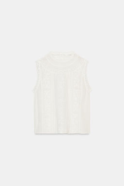 TOP BORDADOS MANGA SISA ZW COLLECTION / Crudo - Zara фото 4