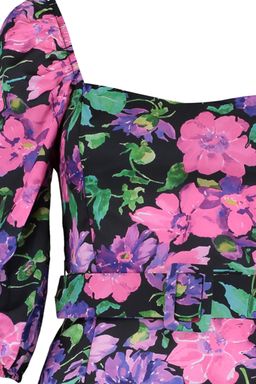 TRENDYOLMILLA Cok Renkli Kemerli Cicekli A Kesim Balon Kollu Mini Dokuma Elbise TWOSS22EL0301 фото 7