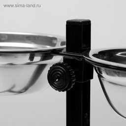 Подставка с мисками, 2700 мл, высота 40 см, разборная, чёрная - Пижон фото 4