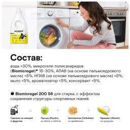 Гель для стирки мембраны, спортивной одежды, пуховиков, Белые цветы и Груша WONDER lab, 1000мл