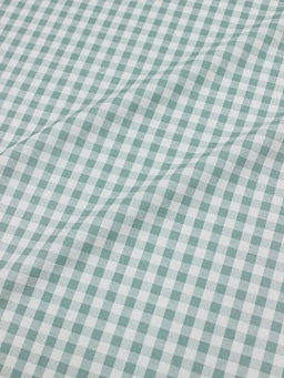 Теплый хлопок Клетка (0.7*0.7см) цв.мятная дымка/белый, ш.1.48м, хлопок-100%, 160гр/м.кв