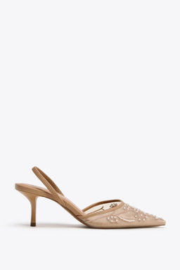 SLINGBACK SHOES WITH EMBROIDERED MESH - Zara фото 7