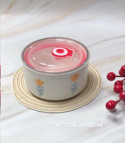 Контейнер-салатник с крышкой 480 мл / A-591 /уп 45/ Фарфор