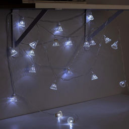 Гирлянда Нить 4 м с насадками Колокольчик, IP20, прозрачная нить, 20 LED, свечение белое, 8 режимов, 220 В - Luazon lighting фото 3