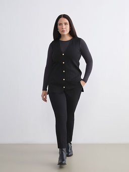 B?y?k Beden Beli Lastikli Kad?n Pantolon