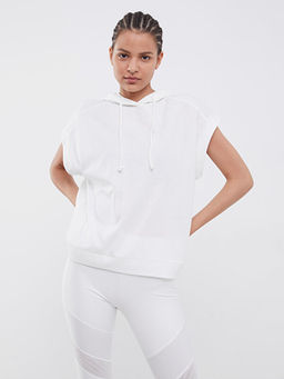 Kap??onlu Bask?l? K?sa Kollu Kad?n Spor Ti??rt - Waikiki фото 3