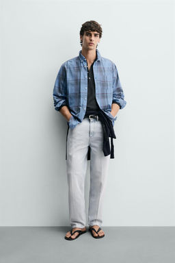 CAMISA REGULAR FIT CUADROS / Azul