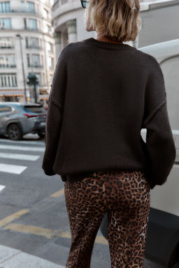 ANIMAL PRINT FLARE TROUSERS - Zara фото 7