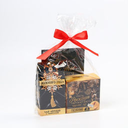 Подарочный набор новогодний «Все мечты сбудутся»: чай чёрный, печенье с предсказанием, ежедневник