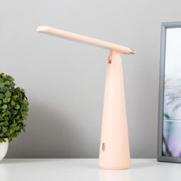 Лампа настольная RISALUX «Страйк», светодиодная, 3 режима, USB, розовая, 6.8×6.8×28.5 см