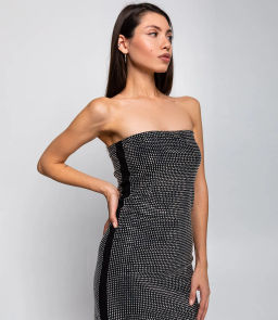 Платье #КТ3101 (1), чёрный,серебряный - Dommod фото 6