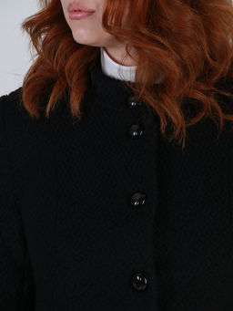 Полупальто с шарфом черного цвета - Almond фото 4