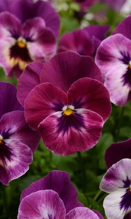 Фиалка рогатая СОРБЕТ РАСПБЕРРИ F1  Длительное и продолжительное цветение. Образует до 60 цветков на кустике!