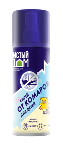 ЧИСТЫЙ ДОМ от комаров Спрей 95мл с ароматом Ванили