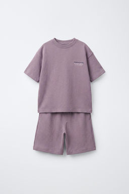 CONJUNTO CAMISETA Y BERMUDA INTERLOCK / Malva