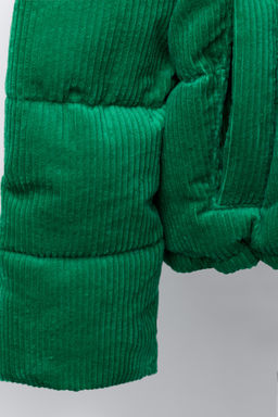 EMBROIDERED TEXT CORDUROY PUFFER JACKET - Zara фото 6