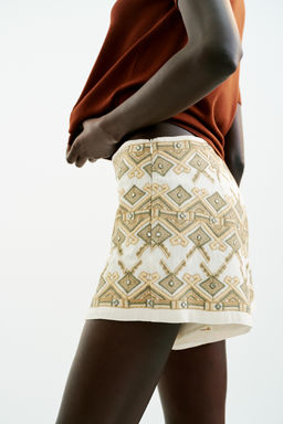 EMBROIDERED MIRROR BERMUDA SHORTS - Zara фото 11