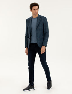 Куртка приталенного кроя из шерстяной смеси кашемира Petrol Blue - Cacharel фото 4