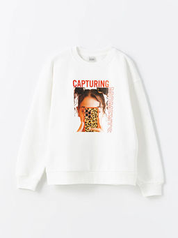 Bisiklet Yaka K?z ?ocuk Kal?n Sweatshirt