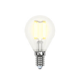 LED-G45-6W/WW/E14/FR PLS02WH Лампа светодиодная. Форма "шар", матовая. Серия Sky. Теплый белый свет. Картон. ТМ Uniel.