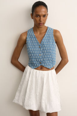 Жилет из фактурного денима - Mollis фото 3