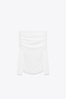 GATHERED BANDEAU T-SHIRT - Zara фото 6