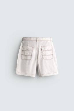 BERMUDA WIDE FIT PLIEGUES / Blanco roto - Zara фото 8