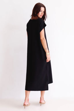 Martichelli Платье чёрное с глубоким вырезом летнее  фото 18