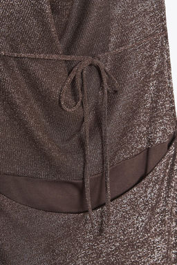 METALLIC THREAD OPEN BACK MAXI DRESS - Zara фото 18