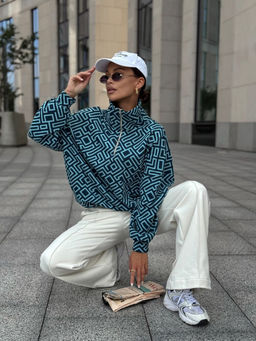 Джемпер DilanaVIP 2121 сине-голубой принт - Dilana vip фото 7