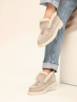 Ботинки 306.1593be.Каменный замша/шерсть