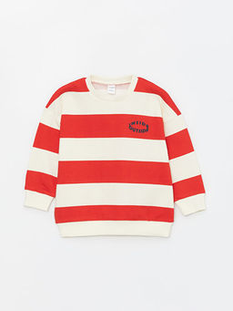 Bisiklet Yaka Uzun Kollu ?izgili Erkek Bebek Sweatshirt ve E?ofman Alt? 2li Tak?m - Waikiki фото 2
