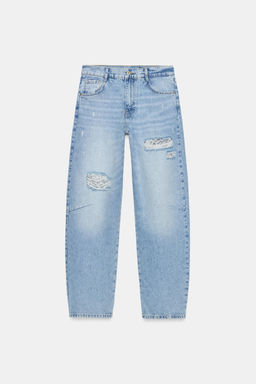 JEANS Z1975 BAGGY ENCAJE ROTOS / Azul medio