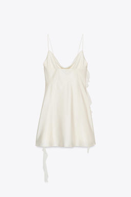 SHINY RUFFLE TRIM MINI DRESS - Zara фото 8