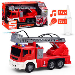 Машина "Пожарная" с лестницей 1:16 (свет, звук) в коробке