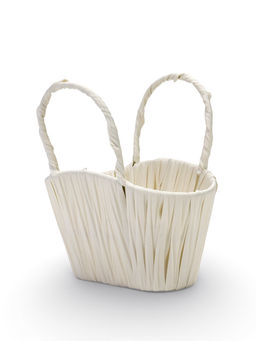 Корзина плетёная для хранения, 16×19×10 см, ручка h=6 см, пластиковая, белая, Greengo