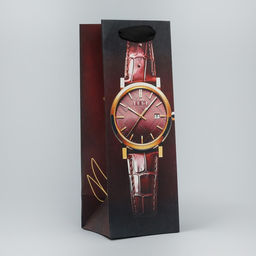 Цена за 2 шт. Пакет подарочный под бутылку, упаковка, Время выпить, 9?25?8.5 см