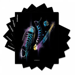 Цена за 5 шт. Тетрадь общая ученическая ErichKrause Sneakers, 48 листов, клетка, ламинация soft-touch+выборочный УФ-лак_MIX-PACK