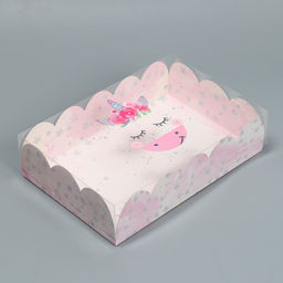 Цена за 5 шт. Коробка для печенья, кондитерская упаковка с пластиковой крышкой, Чудесных мгновений, 20?30?8 см