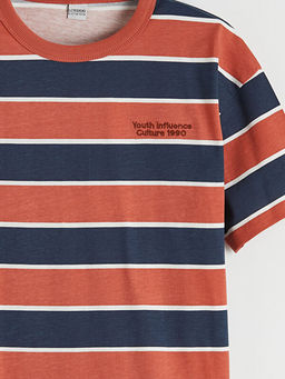 Bisiklet Yaka ?izgili Erkek ?ocuk Ti??rt